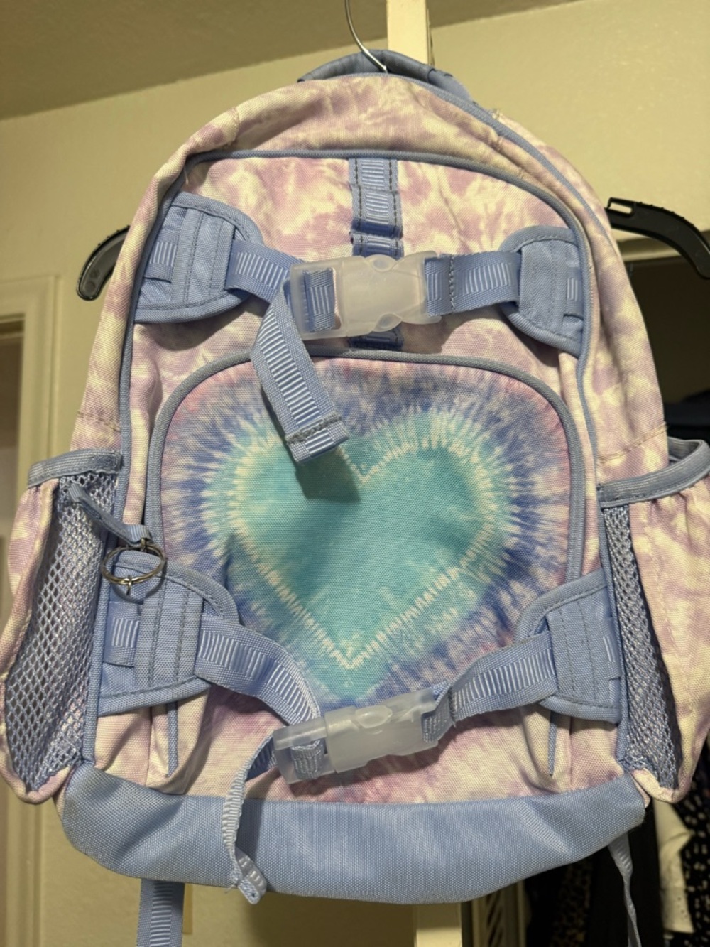 Pottery Barn Kids Tie-Dye Heart Backpack - Pastel Blue & Lavender